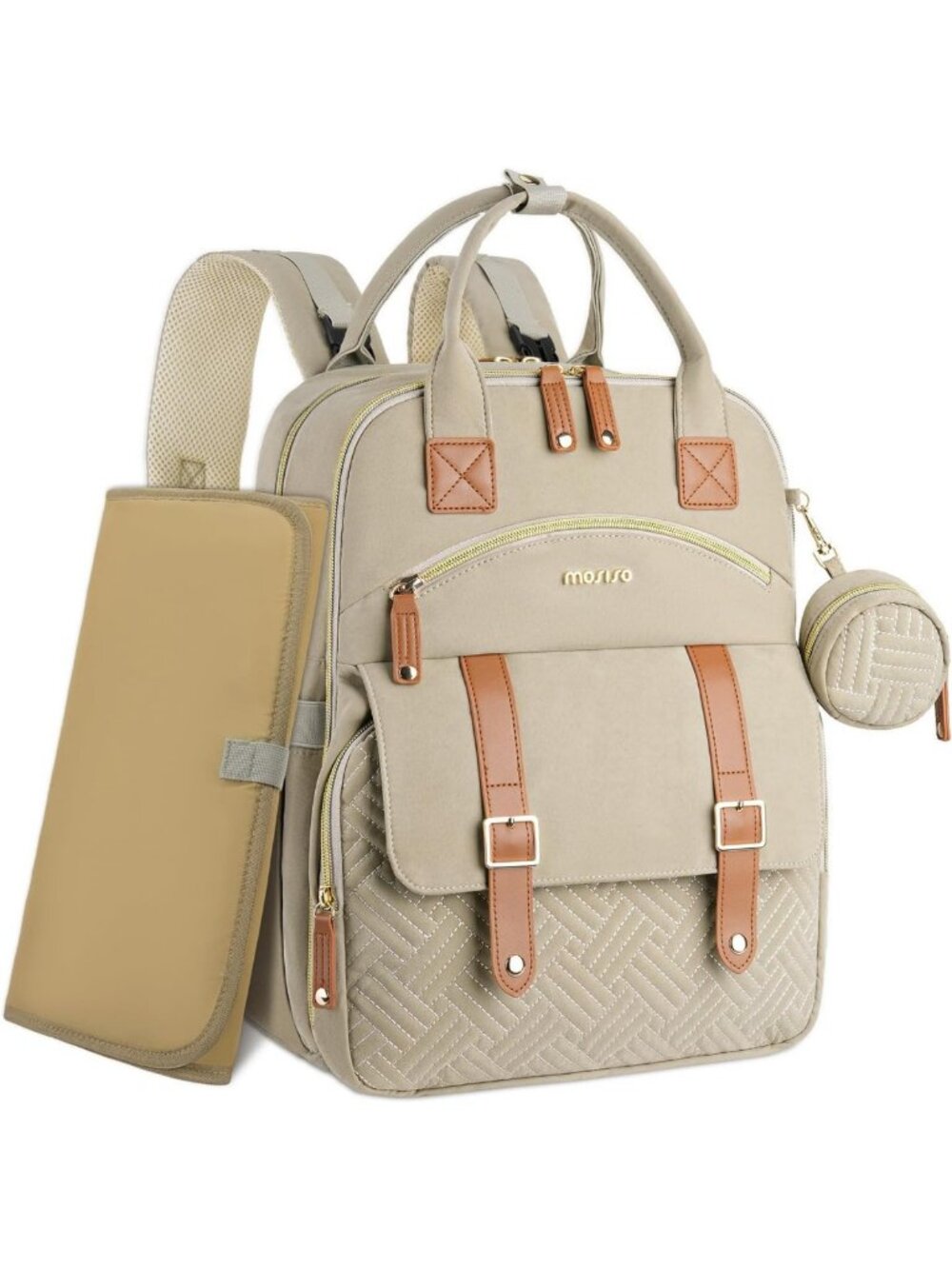 Stylish Diaper Bag Backpack - Large Capacity, Water-Resistant, Insulated